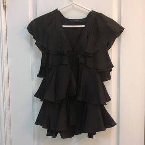 SOLD - Givenchy, Black silk top, Size 34
